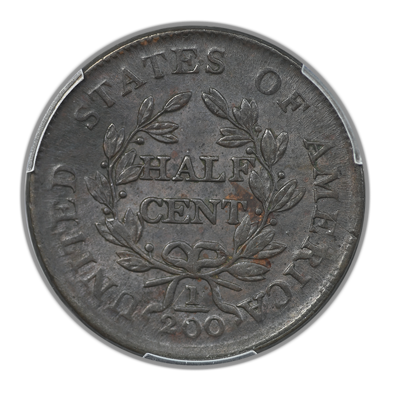 1804 Draped Bust Half Cent 1/2C PCGS MS62BN - Crosslet 4, Stems