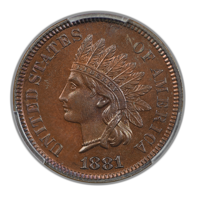 1881 Proof Indian Head Cent 1C PCGS PR65BN - TONED!