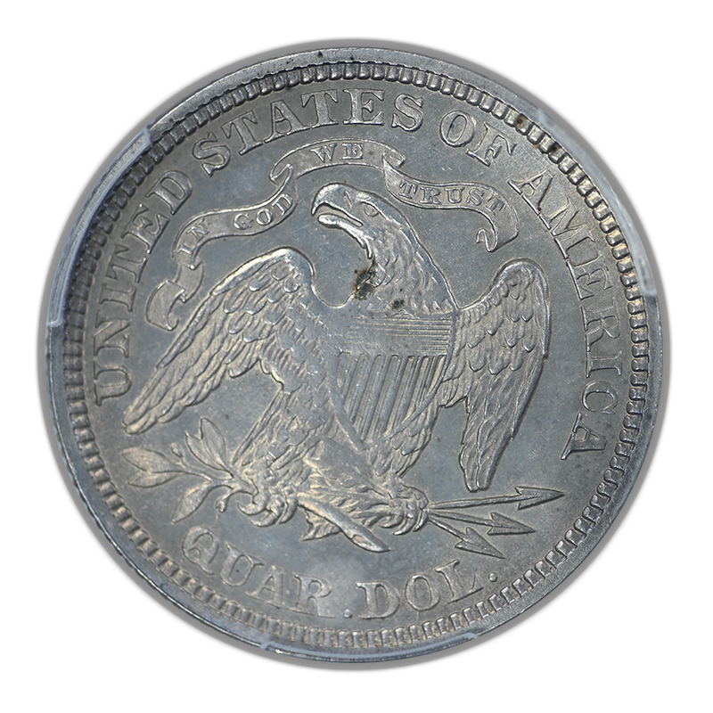 1866 Liberty Seated Quarter 25C PCGS MS63 - Motto