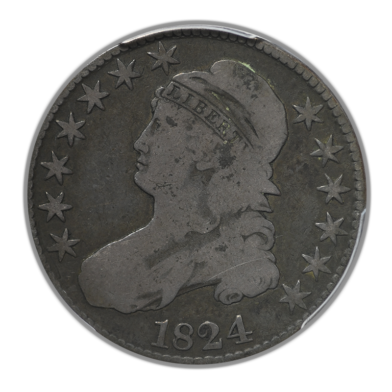 1824 Capped Bust Half Dollar 50C PCGS F12