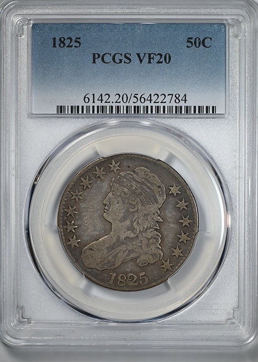1825 Capped Bust Half Dollar 50C PCGS VF20
