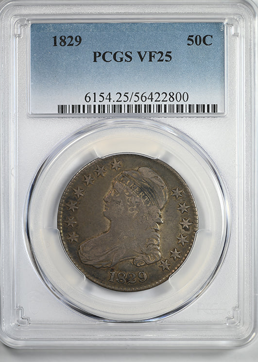1829 Capped Bust Half Dollar 50C PCGS VF25