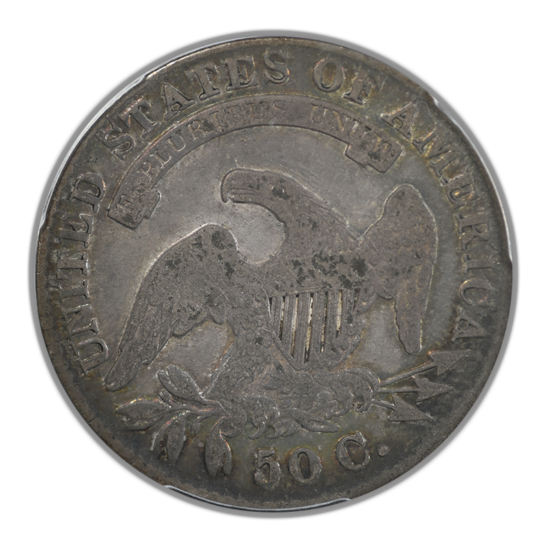 1830 Capped Bust Half Dollar 50C PCGS F15 - Small 0 - TONED!