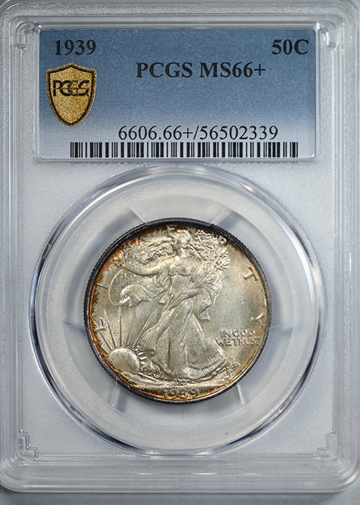 1939 Walking Liberty Half Dollar 50C PCGS MS66+ - TONED!