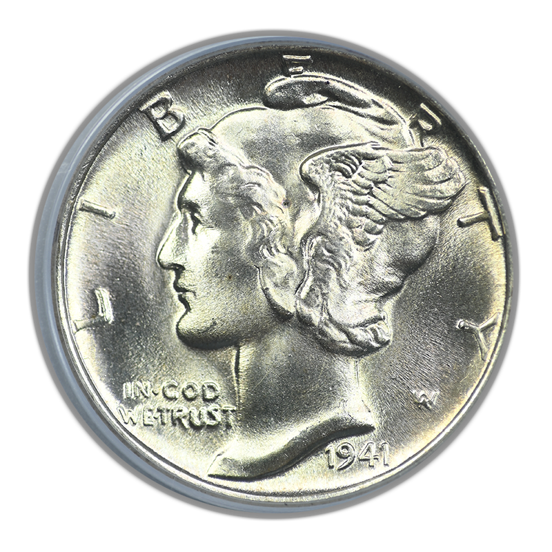 1941 Mercury Dime 10C PCGS MS67FB CAC - Full Bands