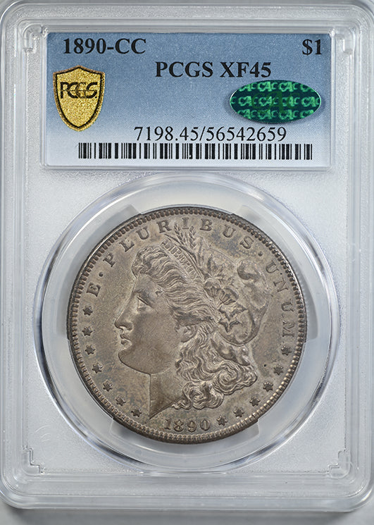 1890-CC Morgan Dollar $1 PCGS XF45 CAC