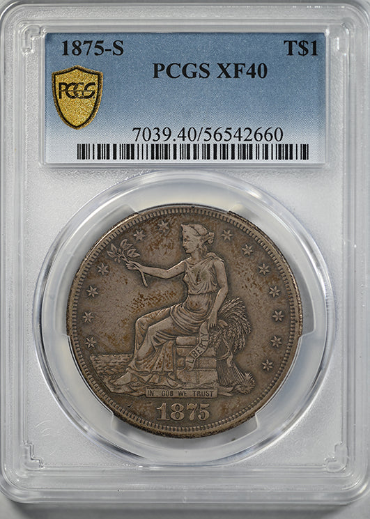 1875-S Trade Dollar T$1 PCGS XF40