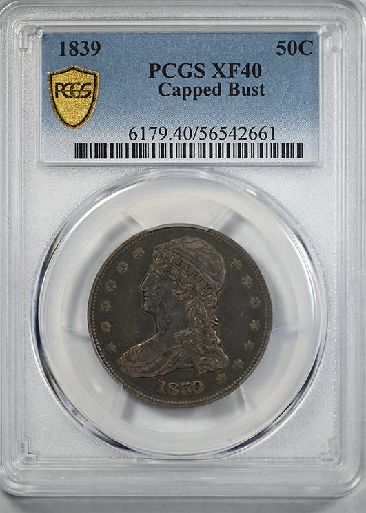1839 Capped Bust Half Dollar 50C PCGS XF40