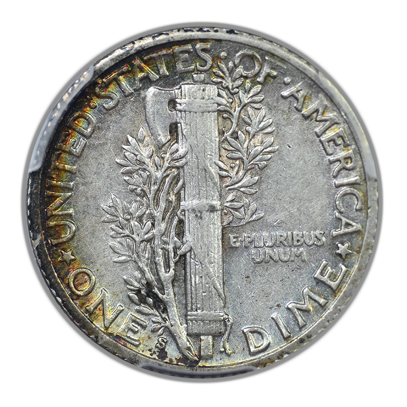 1938-S Mercury Dime 10C PCGS AU50 - TONED!