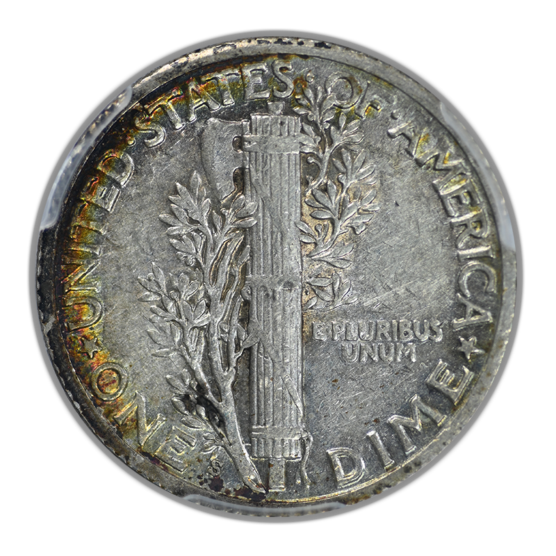 1938-S Mercury Dime 10C PCGS AU50 CAC - TONED!