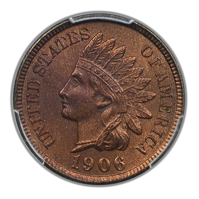 1906 Indian Head Cent 1C PCGS MS64RB CAC