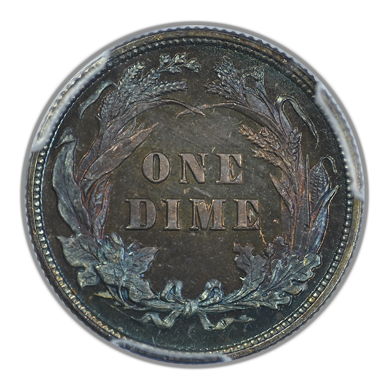 1892 Proof Barber Dime 10C PCGS PR66 CAC - TONED!