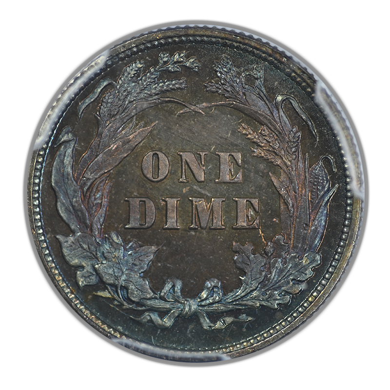 1892 Proof Barber Dime 10C PCGS PR66 CAC - TONED!