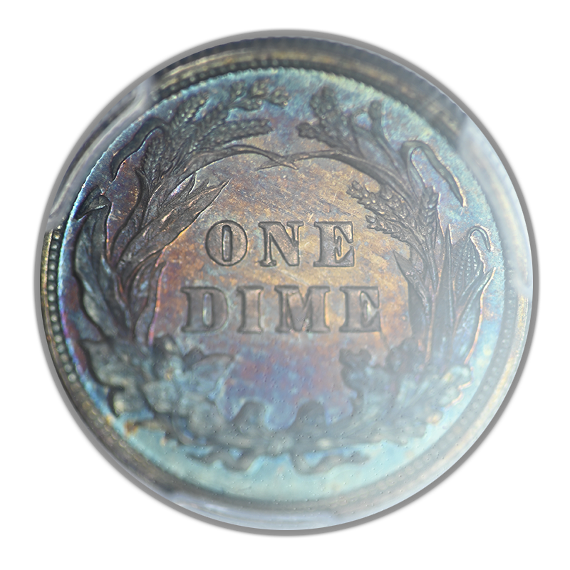 1892 Proof Barber Dime 10C PCGS PR66 CAC - TONED!