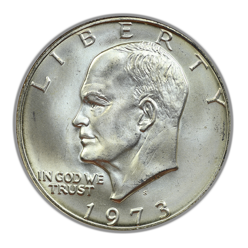 1973-S Silver Eisenhower Ike Dollar $1 ANACS Soapbox MS66