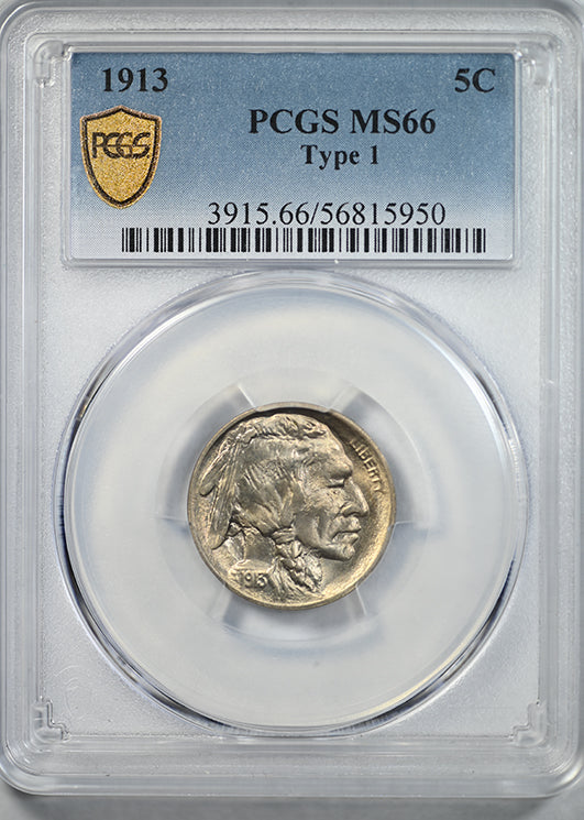 1913 Type 1 Buffalo Nickel 5C PCGS MS66