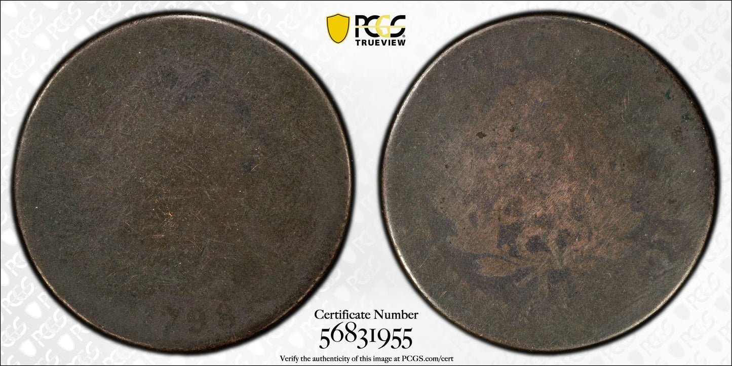1798 Draped Bust Large Cent 1C PCGS PO01 First Hair Style - Lowball