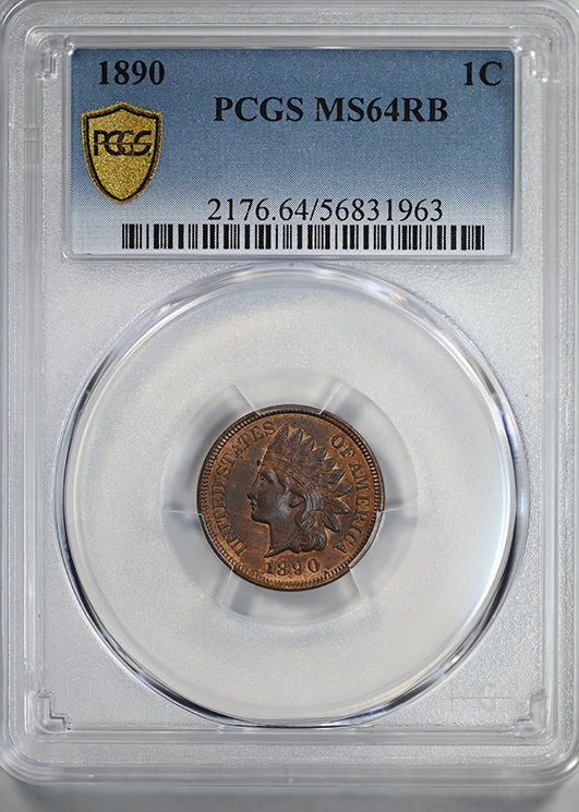 1890 Indian Head Cent 1C PCGS MS64RB