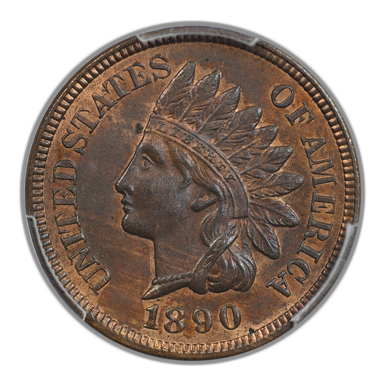 1890 Indian Head Cent 1C PCGS MS64RB