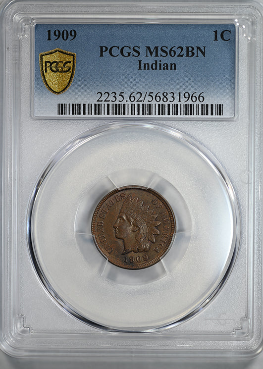 1909 Indian Head Cent 1C PCGS MS62BN