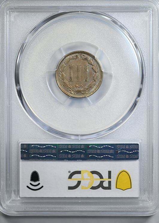 1867 Three Cent Nickel Piece 3CN PCGS AU55