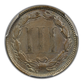 1867 Three Cent Nickel Piece 3CN PCGS AU55