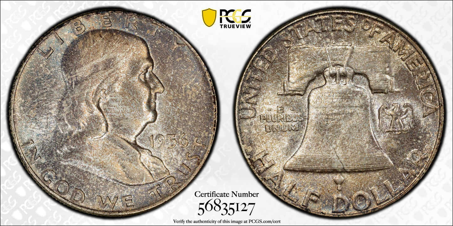 1956 Franklin Half Dollar 50C PCGS MS66FBL - Full Bell Lines