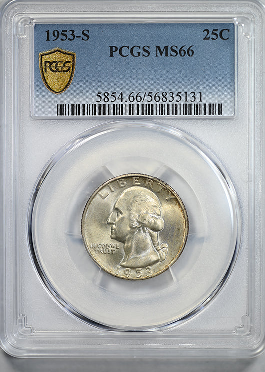 1953-S Washington Quarter 25C PCGS MS66