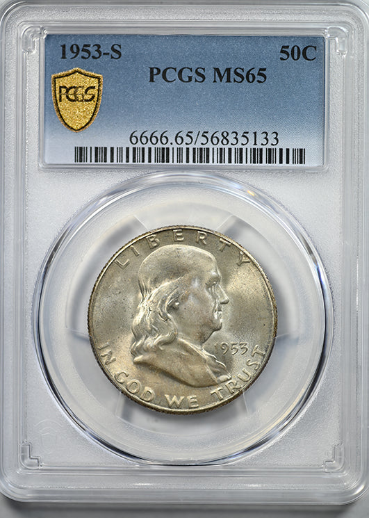 1953-S Franklin Half Dollar 50C PCGS MS65