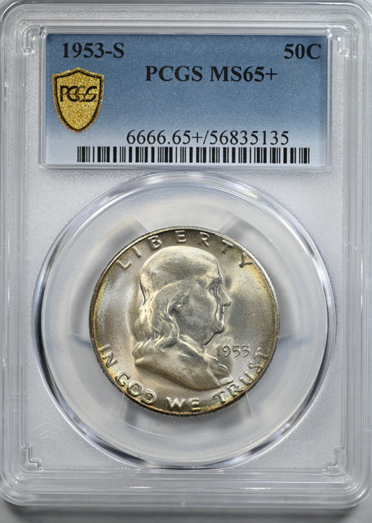 1953-S Franklin Half Dollar 50C PCGS MS65+