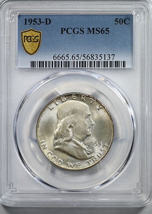 1953-D Franklin Half Dollar 50C PCGS MS65
