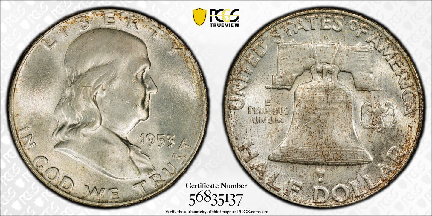 1953-D Franklin Half Dollar 50C PCGS MS65