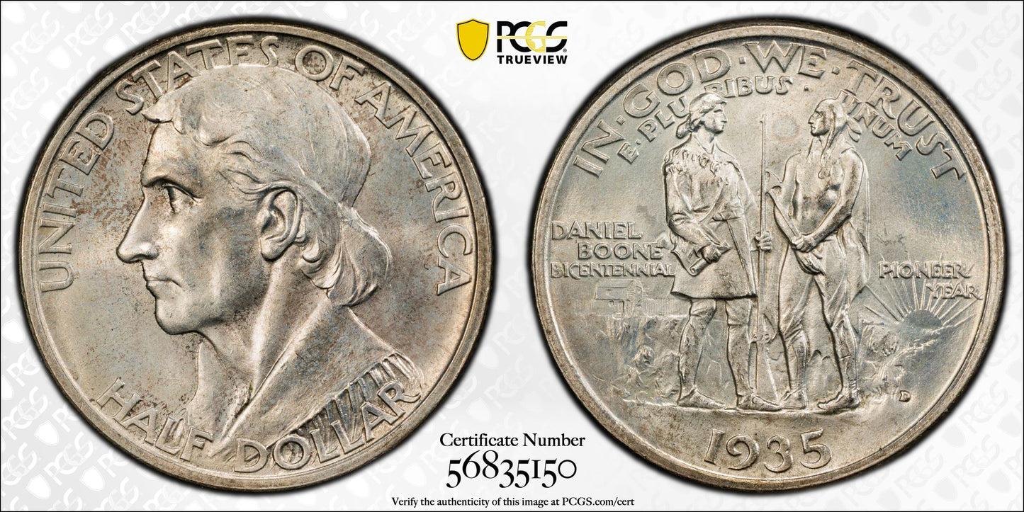 1935-D Boone Classic Commemorative Half Dollar 50C PCGS MS66