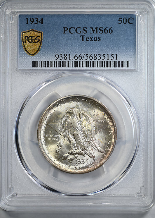 1934 Texas Classic Commemorative Half Dollar 50C PCGS MS66