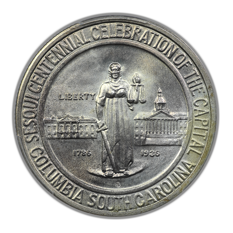 1936-S Columbia Classic Commemorative Half Dollar 50C PCGS MS66