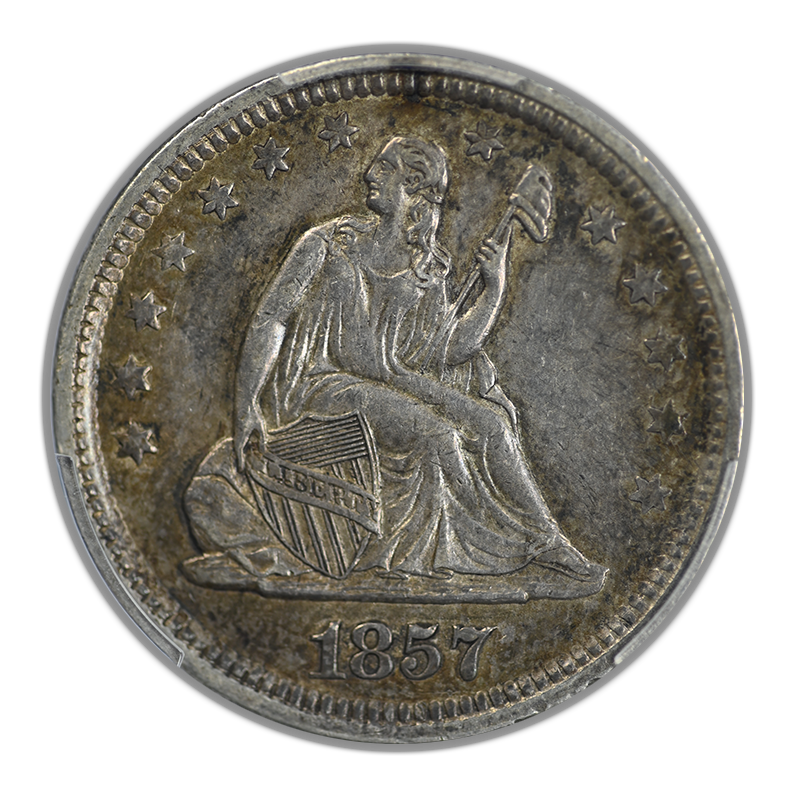 1857 Liberty Seated Quarter 25C PCGS AU50