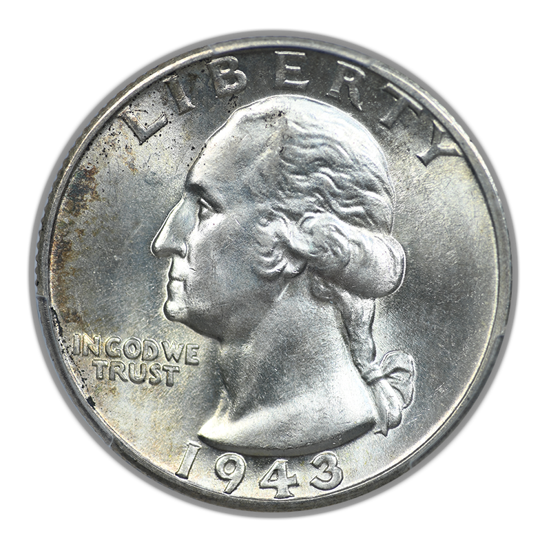1943 Doubled Die Obverse Washington Quarter 25C PCGS MS63 DDO