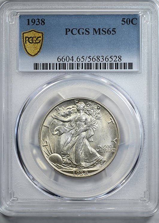 1938 Walking Liberty Half Dollar 50C PCGS MS65