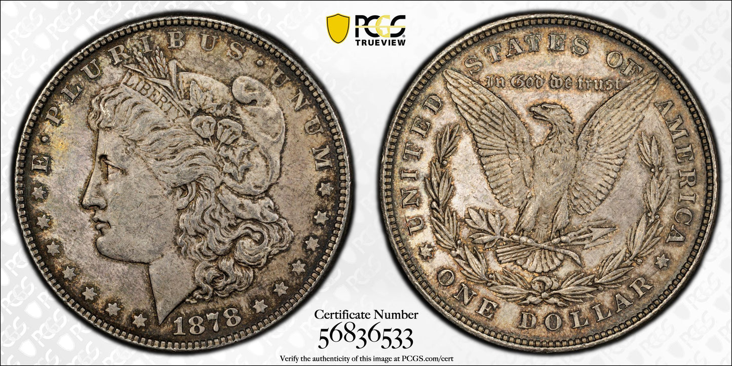 1878 8TF Morgan Dollar $1 PCGS AU58
