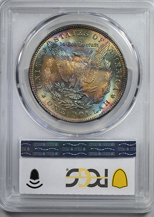 1888 Morgan Dollar $1 PCGS MS62 - REVERSE RAINBOW TONED!
