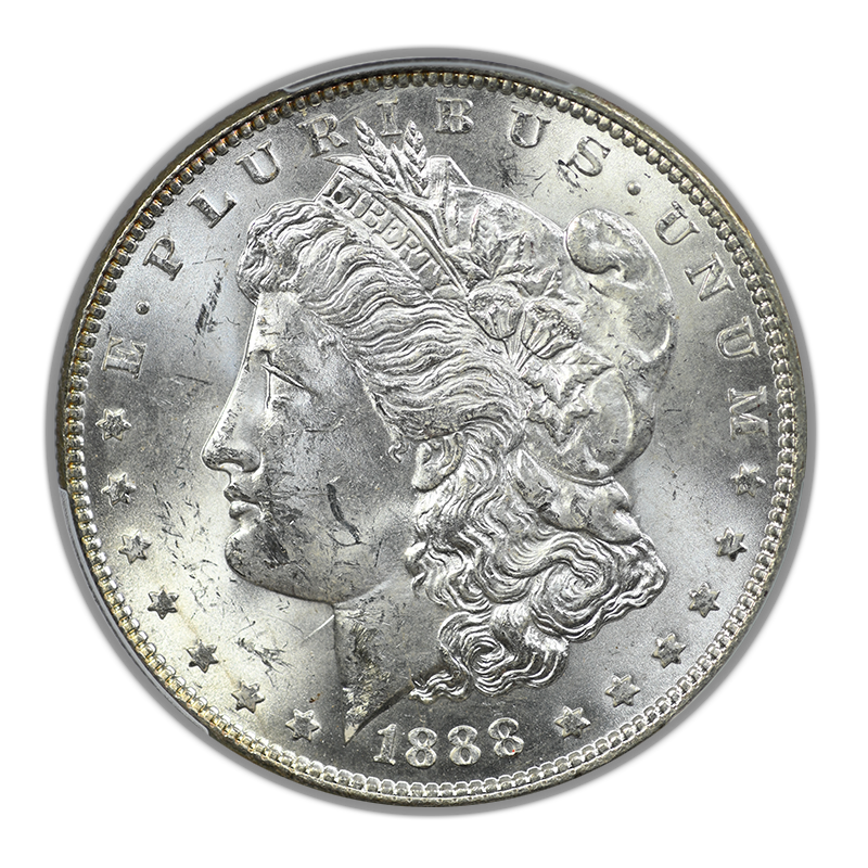 1888 Morgan Dollar $1 PCGS MS62 - REVERSE RAINBOW TONED!