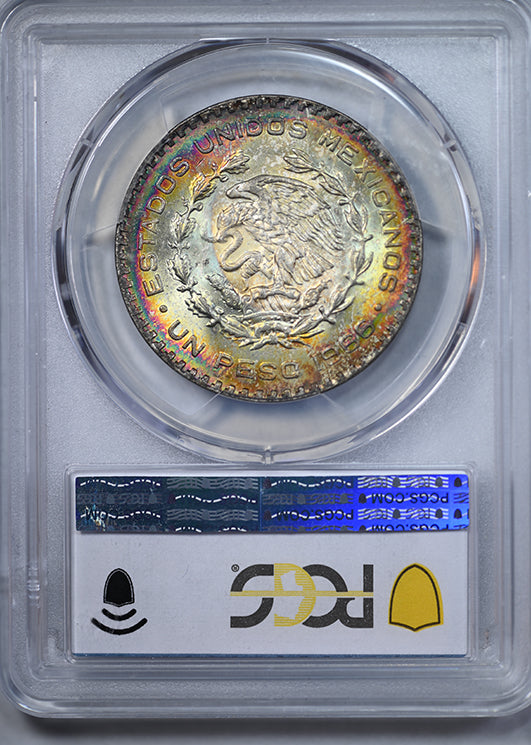 1966-Mo Mexico Peso PCGS MS66 KM-459 - DUAL SIDED TONED!