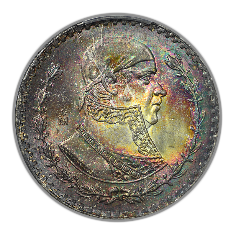 1966-Mo Mexico Peso PCGS MS66 KM-459 - DUAL SIDED TONED!