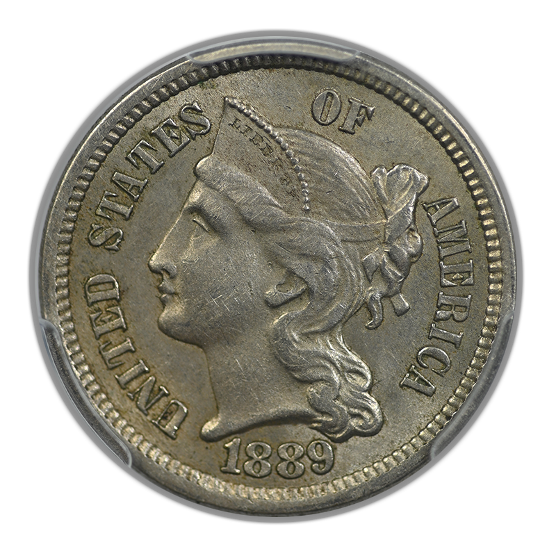 1889 Three Cent Nickel Piece 3CN PCGS MS62