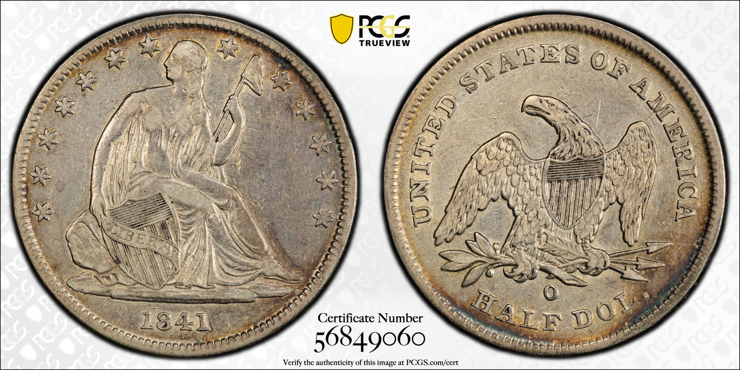 1841-O Liberty Seated Half Dollar 50C PCGS VF35