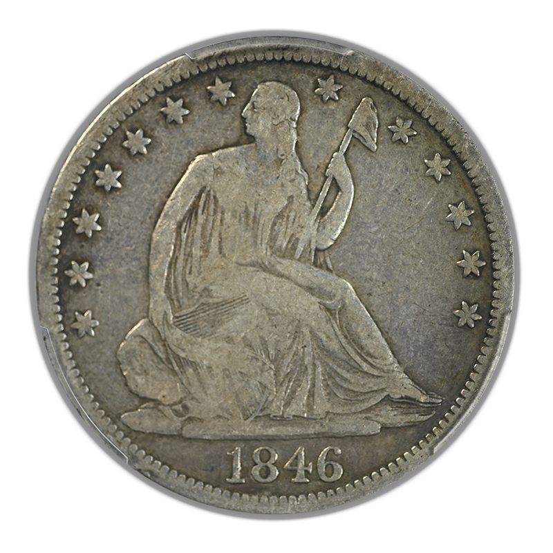 1846-O Liberty Seated Half Dollar 50C PCGS F12 - Tall Date