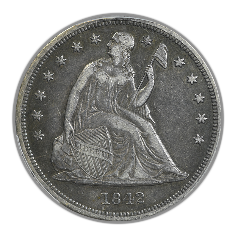 1842 Liberty Seated Dollar $1 PCGS VF30