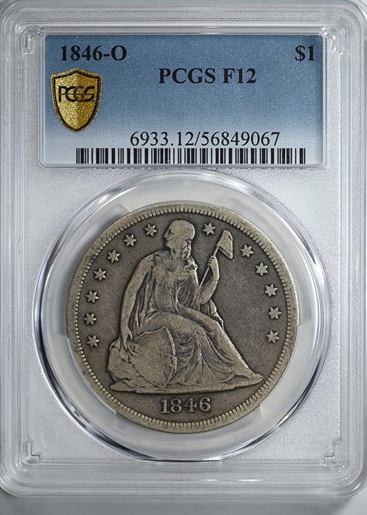 1846-O Liberty Seated Dollar $1 PCGS F12