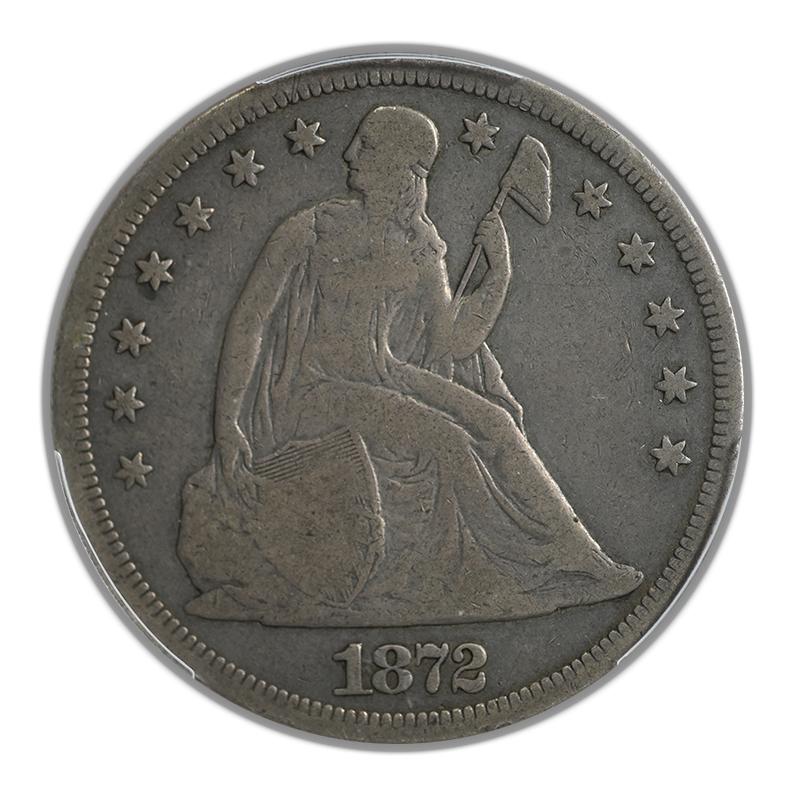 1872-S Liberty Seated Dollar $1 PCGS VG10