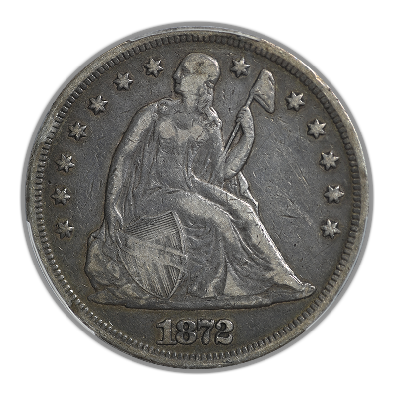 1872 Liberty Seated Dollar $1 PCGS F15